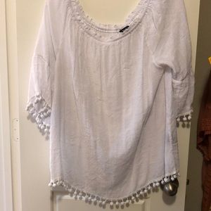 Off the shoulder white top